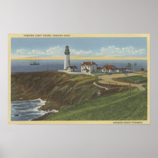 Yaquina Light House på Yaquina Head Poster (Framsidan)