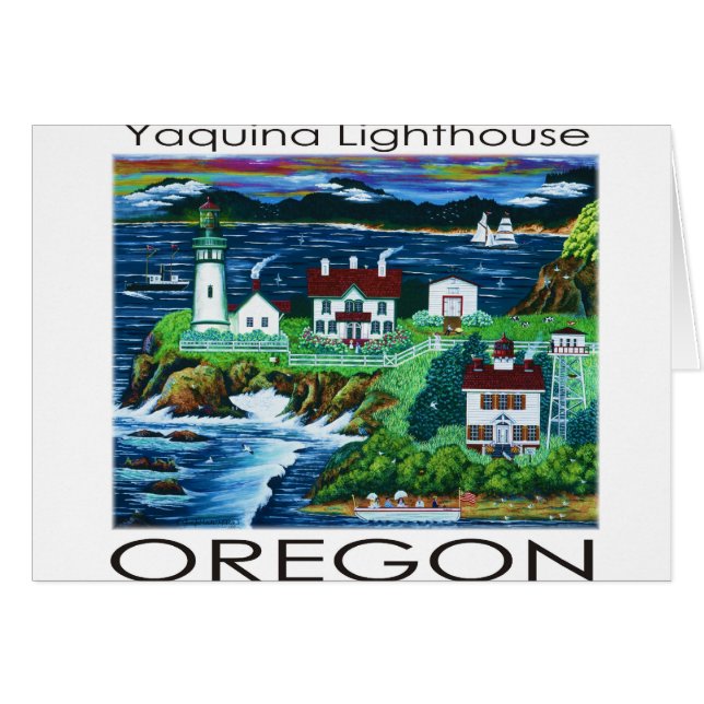 Yaquina Lighthouse ~ Oregon Hälsningskort (Framsidan Horizontal)