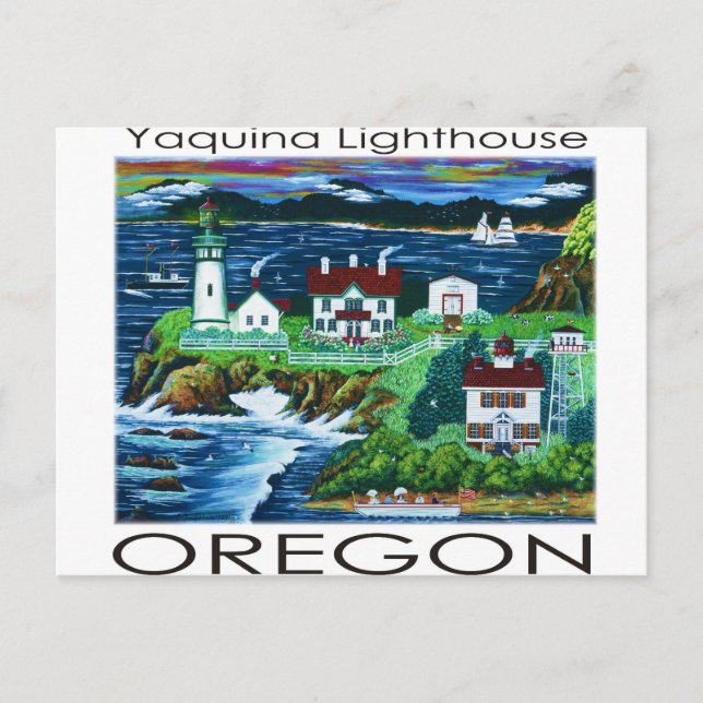 Yaquina Lighthouse ~ Oregon Vykort (Framsida)