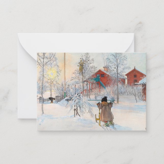 Yard and Washhouse, 1895 av Carl Larsson Anteckningskort (Framsida)