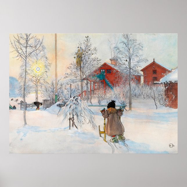 Yard and Washhouse, 1895 av Carl Larsson Poster (Framsidan)