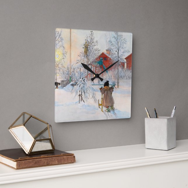 Yard and Washhouse av Carl Larsson Fyrkantig Klocka (Kontor)