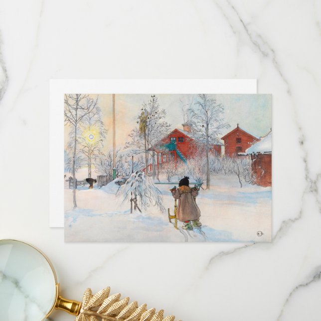 Yard and Washhouse av Carl Larsson Tack Kort (Fram/Back In Situ)