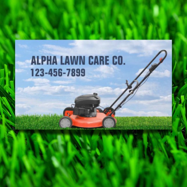 Yard Gräsmatta Liggande gräsrotsmassa Visitkort (Yard Lawn Care Landscape Landscaping Grass Mowing Business Card)