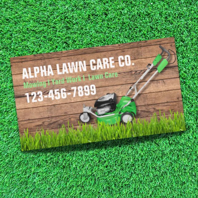 Yard Gräsmatta Liggande gräsrotsmassa Visitkort (Yard Lawn Care Landscape Landscaping Grass Mowing Business Card)