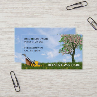 Yard Lawncare Landscaping Service Business Card Visitkort