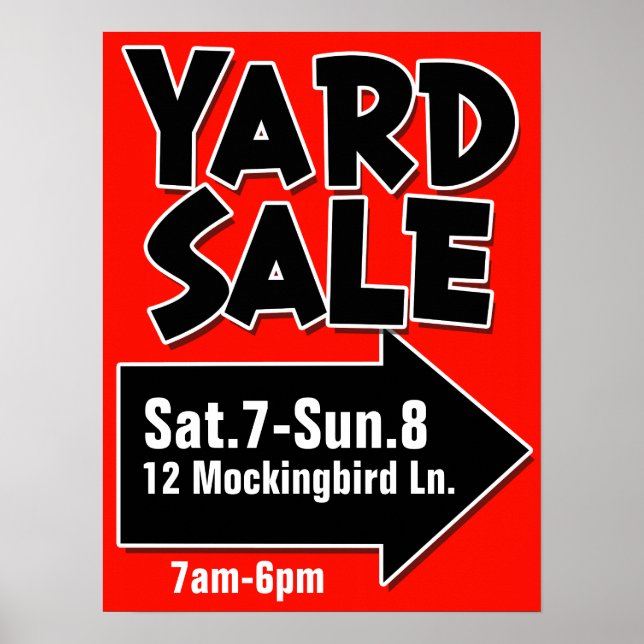 YARD SALE-anpassadet poster (Framsidan)