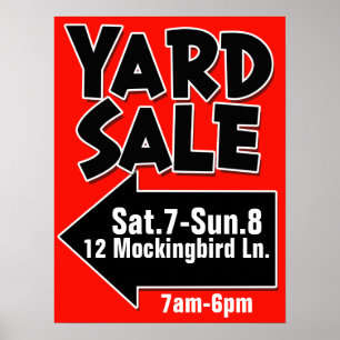 YARD SALE-anpassadet poster