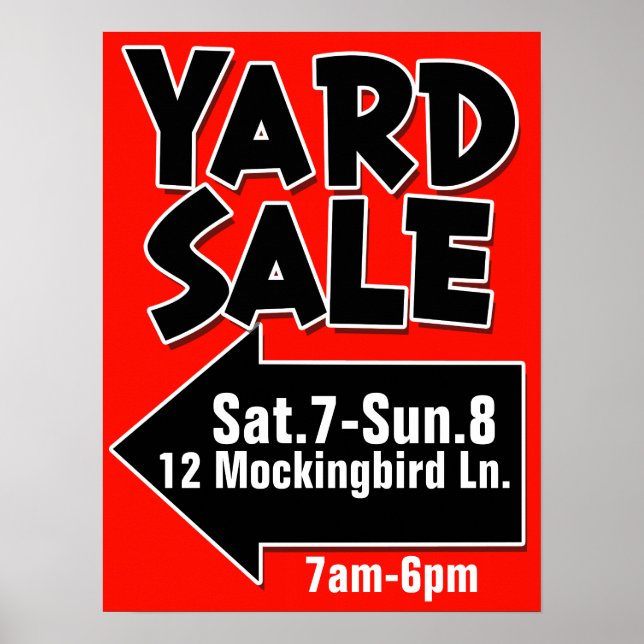 YARD SALE-anpassadet poster (Framsidan)