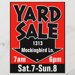 YARD SALE-anpassadets flygblad/poster Reklamblad