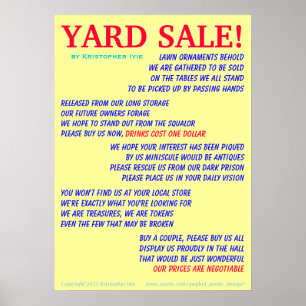 Yard Sale Dikt Poster