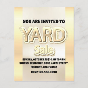 Yard Sale Faux Guld Selling Glitter Flygblad