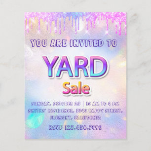 Yard Sale Garage Sale Holograph Drips Spark Flygblad