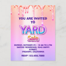 Yard Sale Garage Sale HoloGraph Rosa Ombre Drifts