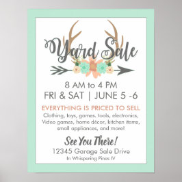 Yard Sale Poster - Pastel Hjort Antlers