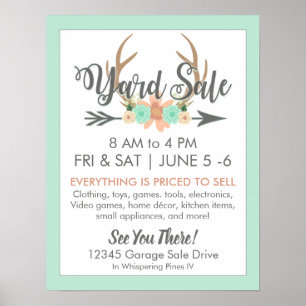 Yard Sale Poster - Pastel Hjort Antlers