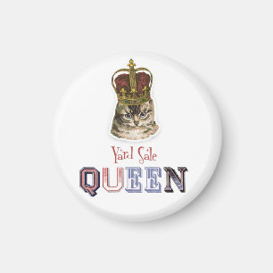 Yard Sale Queen med Kattunge i Krona Magnet