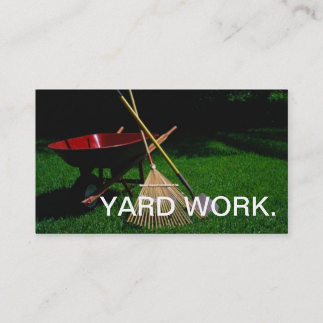 YARD WORK-AFFÄRSKORT VISITKORT (Framsida)