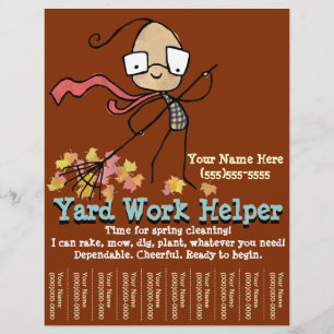Yard Work. Garden Helper. Reklamflygare Reklamblad