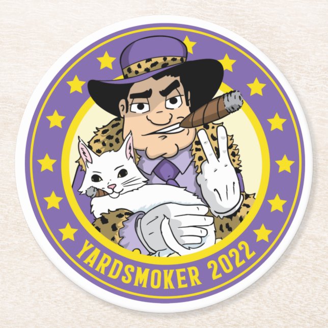 Yardsmoker Underlägg Papper Rund (Framsidan)