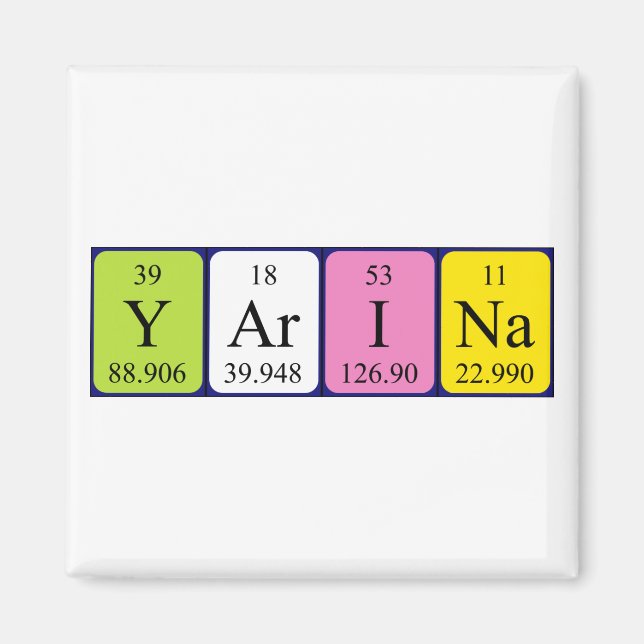 Yarina Periodisk bord namn magnet (Framsidan)
