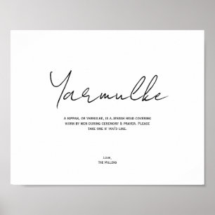 Yarmulke Sign, Anpassadet Kippot Mitzvah Sign Poster