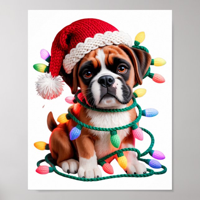 Yarn Boxer Dog Sewing Knitting Crocheting Christma Poster (Framsidan)