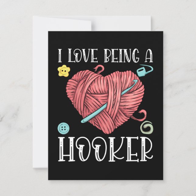 Yarn Crocheting Knitting Day Tack Kort (Framsida)