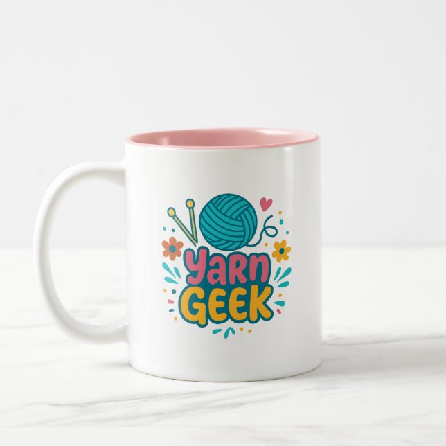 Yarn Geek Stickad Tvåtons Mugg (Vänster)