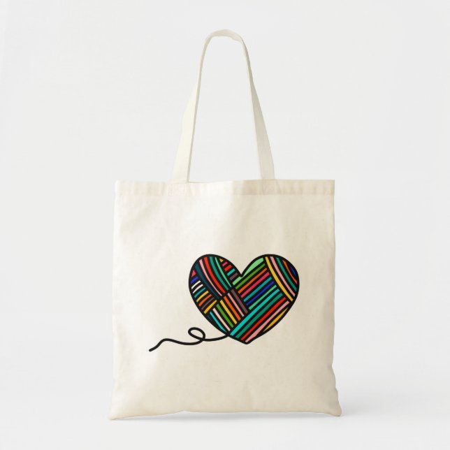 Yarn Heart Tote Bag Tygkasse (Framsidan)
