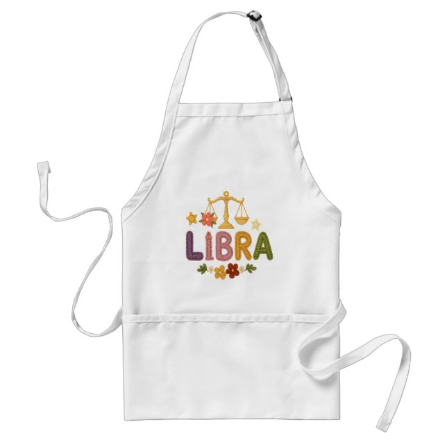 Yarn-Inspired Libra Zodiac Adult Apron Förkläde (Framsidan)