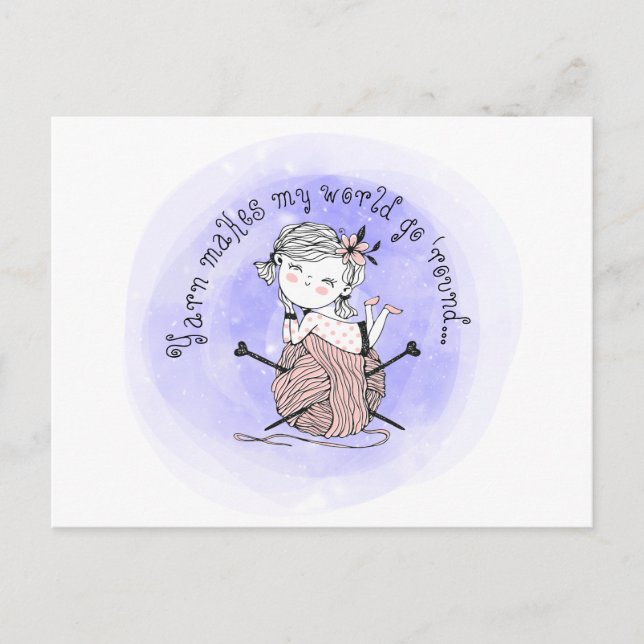 Yarn Makes My World Vykort (Framsida)