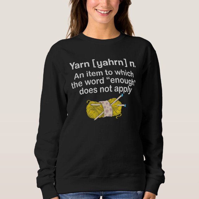 Yarn Noun definition Funny Knitting crochet knitti T Shirt (Framsida)
