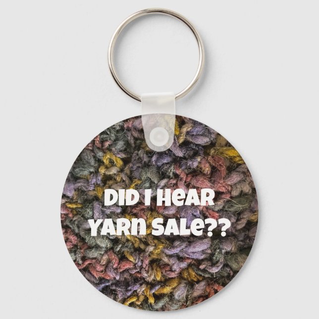 Yarn Sale Sticka Crochet Blue Lila Funny Nyckelring (Framsida)