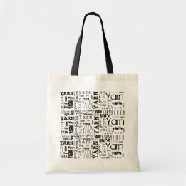 YARN! Svart typografi Tygkasse