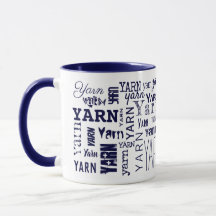 YARN! Typografi Blue Knitting Crochet