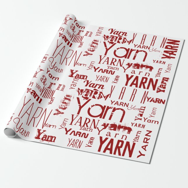 YARN! Typography Knitting Presentpapper (Utrullad)