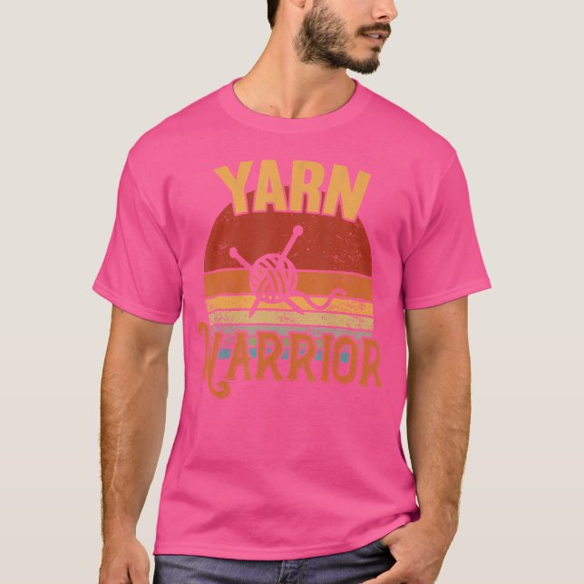 Yarn Warrior Sticka Garn Virka T Shirt (Framsida)