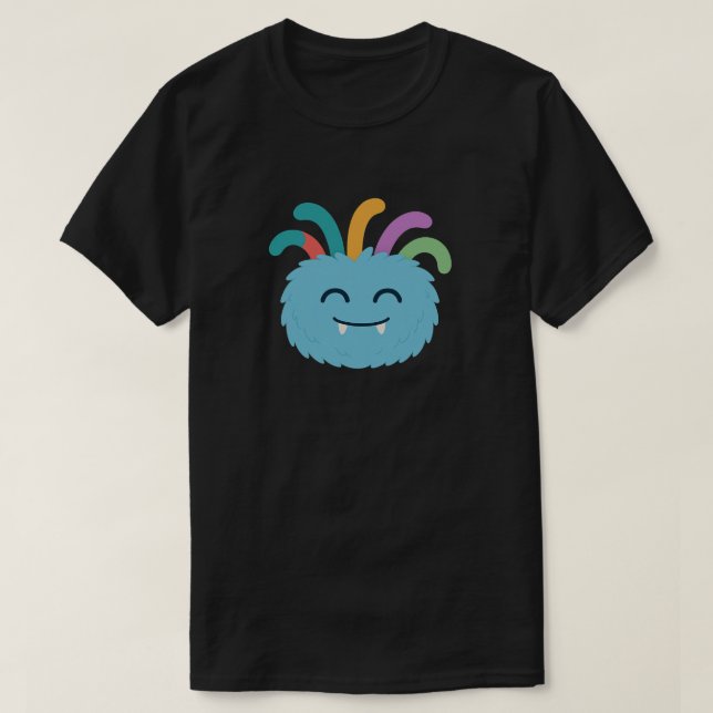 Yarnaby the Fuzzy Monster - Cute Rainbow Tentacle T Shirt (Design framsida)
