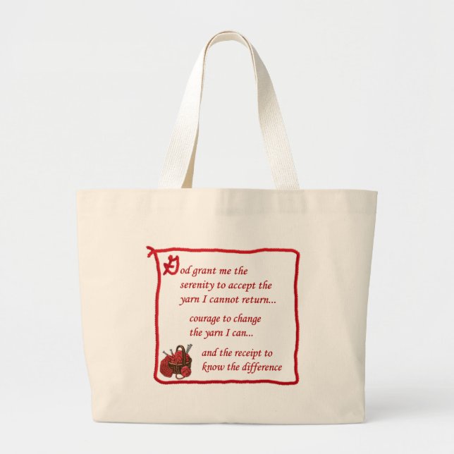 Yarnaholic totebag jumbo tygkasse (Framsidan)