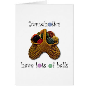 Yarnaholics har raddabollar hälsningskort