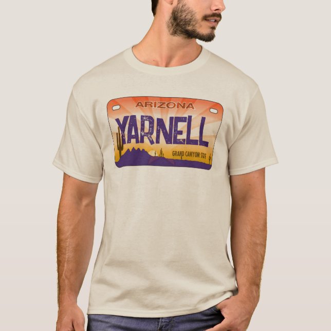 Yarnell Arizona-flagga på registreringsskyltskjort T Shirt (Framsida)
