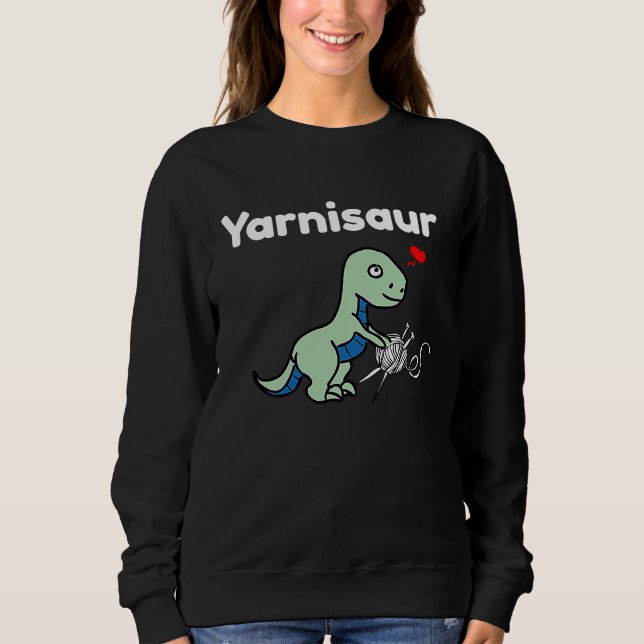 Yarnisaur Knitters Crochet And Crafters T T Shirt (Framsida)