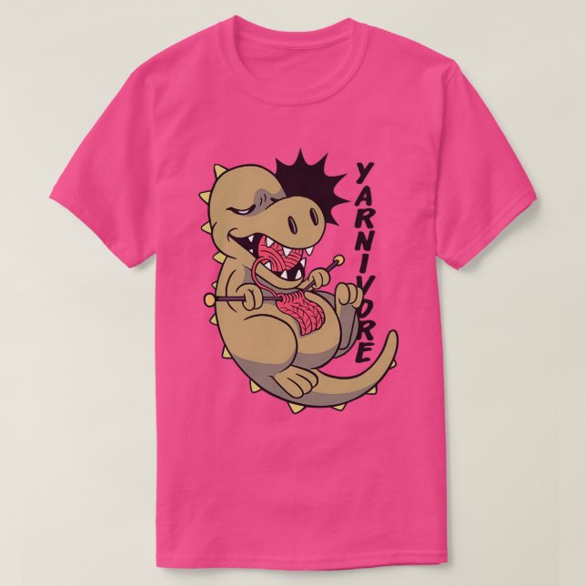 Yarnivar Dinosaur Funny Gift for Knitters amp Cro T Shirt (Design framsida)