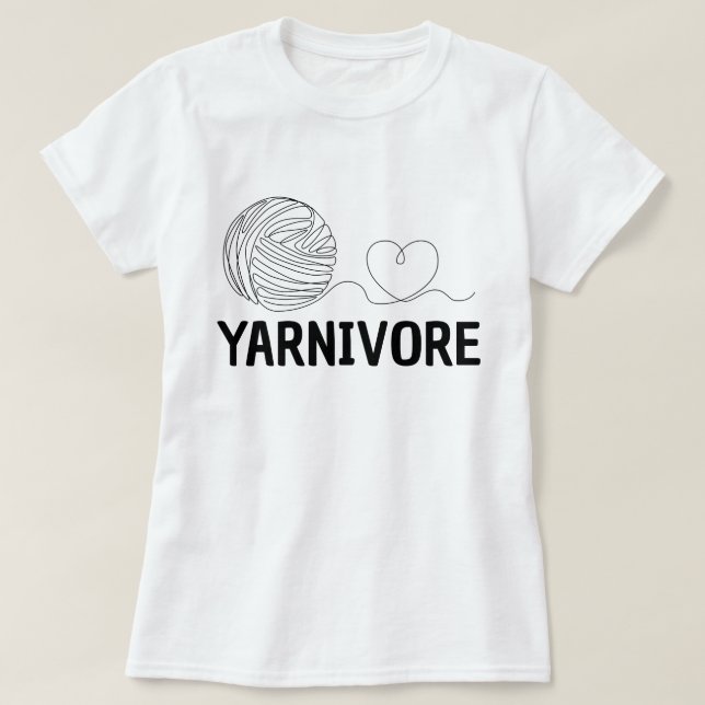 Yarnivore, Funny Knitting & Knitter Gift  T Shirt (Design framsida)