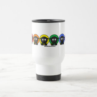 Yarnoholics anonyma fluffiga regnbågefår resemugg