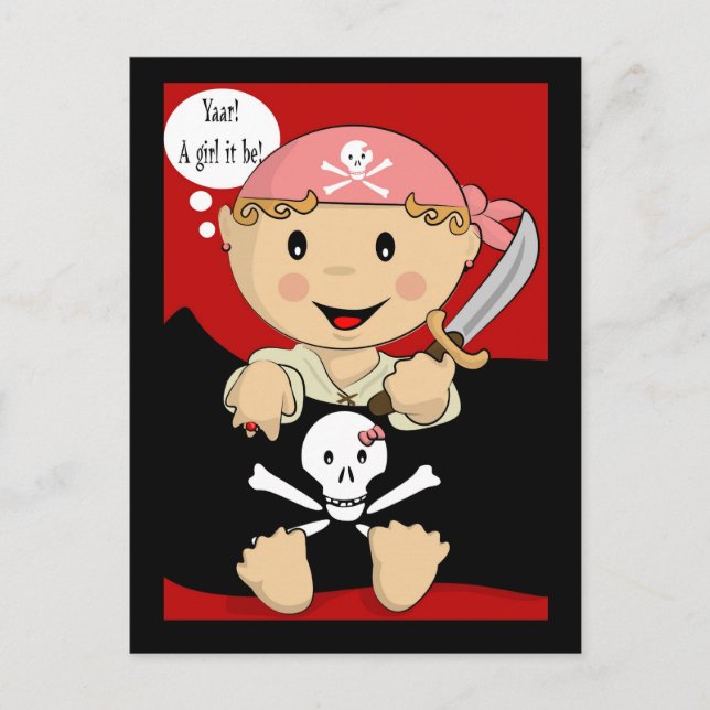 Yarr! En tjej det ÄR! Vykort (Framsida)