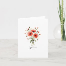 Yarrow Floral Blank Note Card Anteckningskort