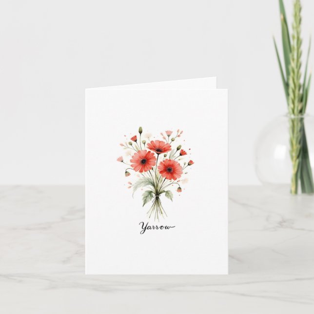 Yarrow Floral  Blank Note Card Anteckningskort (Framsida)