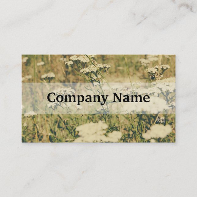 Yarrowfält, grönt Retro filtrerar över fotoet Visitkort (Framsida)